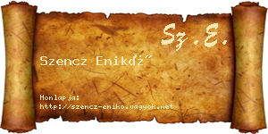 Szencz Enikő névjegykártya