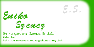 eniko szencz business card